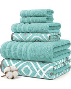 Modern Threads 6 Piece Bath Towel Set Cotton 6 Piece