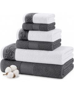 Modern Threads 6 Piece Bath Towel Set Cotton 6 Piece