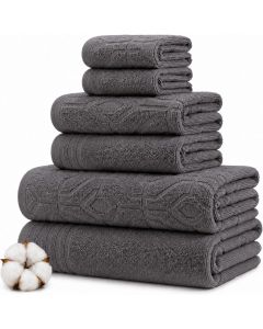 Modern Threads 6 Piece Bath Towel Set Cotton 6 Piece