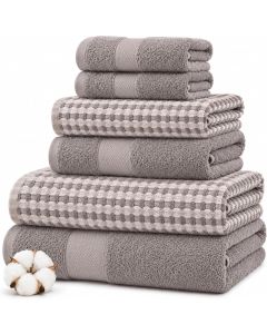 Modern Threads 6 Piece Bath Towel Set Cotton 6 Piece