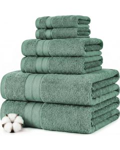 Modern Threads Spun Loft 6 Piece Bath Towel Set Cotton 6 Piece
