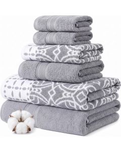 Modern Threads Monroe 6-Piece 100% Cotton Towel Set Cotton 6-Piece