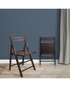 Casual Home Wooden Folding Chairs 2-Pcs Set Wood