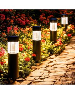 [Delivered by May 3, 2026] Glosola Solar Pathway Lights Outdoor Stainless Steel Waterproof 6 Pack