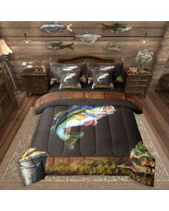 Erosebridal Hunting Fish Bedding Sets 7 Piece