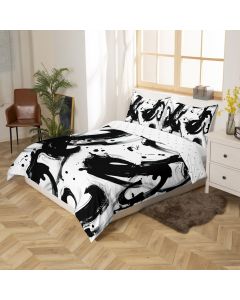 jejeloiu Kids Black and White Bedding Set King, Bundle of 2