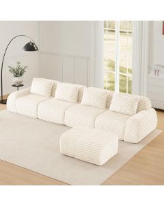 KEIKI 146&quot; Oversized 4-Seater Boneless Couches for Living Room
