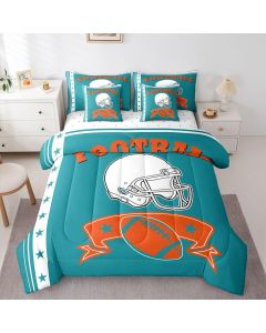 Erosebridal Twin Size Gridiron Seasonal Comforter Set Football, Bundle of 2