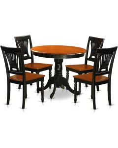 East West Furniture ANPL5-BLK-W 5 Piece Kitchen Table &amp; Chairs Set Includes Wood 5 Piece, 36x36 Inch