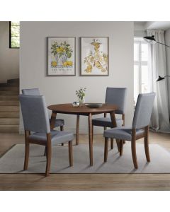 HOME DESIGN Gaffney 5 Piece Solid Wood Dining Set Wood 5 Piece
