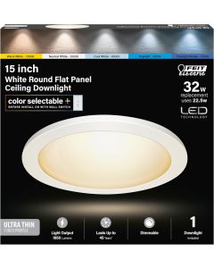 [Delivered by May 4, 2026] Feit Electric 15in Round Flat Panel LED Ceiling Fixture Electric 15in