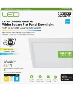 Feit Electric 74208 LED Square Flat Panel Downlight Electric, Bundle of 2
