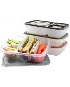 Bentgo Easyboxes Stackable 3-Compartment Bento Lunch Boxes Set of 4, Bundle of 2