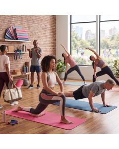 Keenso Yoga Mat with, Bundle of 2