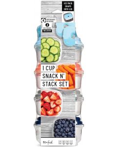 Fit &amp; Fresh Stak Pak Set Plastic 6 Piece, Bundle of 2