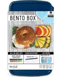 Fit &amp; Fresh Bento Box Adult and Kids Lunch Box Container, Bundle of 2