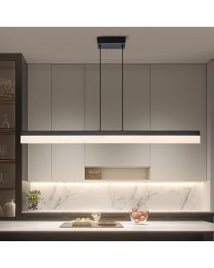 MASIVEL Black Wood LED Kitchen Island Lighting Wood 39 Inch