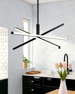 Mloukuku Modern Black LED Chandelier Sputnik Ceiling Light for