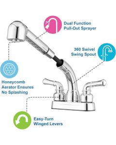 Pacific Bay Lynden Pull-Out Utility Laundry Sink Faucet - Residential Plastic Metal