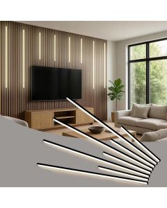 LIGHTOTECH Black Wall Panels LED Lights Wood