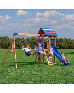 Backyard Discovery Bay Pointe Cedar Wood Swing Set with Wood