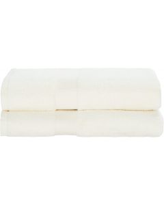 SAFAVIEH Home Collection Plush Ivory 100% Cotton 27 x 54-inch Bath Towel Set Cotton Set of 2, 27 x 54