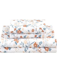 Softan Floral Full Sheet Set Microfiber 4 Piece, Bundle of 2