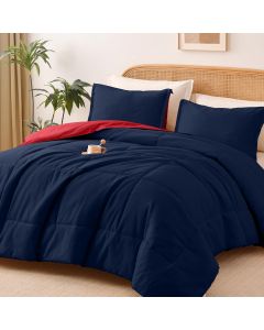Shatex Reversible Comforter Set Queen 90x90 Inch, 20x26 Inch