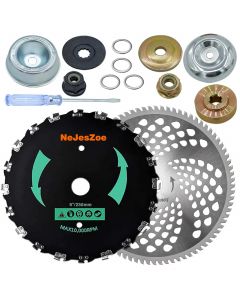 NeJesZoe 9” x 20T Chainsaw Tooth Brush Cutter Blades 10&quot; x 80Teeth Weed Trimmer Saw Blade