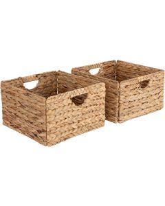 Seville Classics Premium Natural Handwoven Portable Laundry Bin Basket with Portable 2-Pack