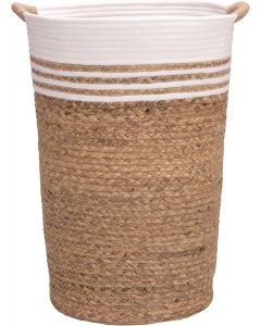 Seville Classics Premium Natural Handwoven Portable Laundry Bin Basket with Portable