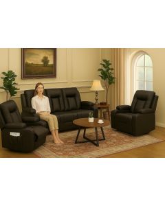 LUCKLIFE Faux Leather Recliner Sofa Set