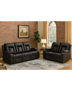 LUCKLIFE Faux Leather Recliner Sofa Set