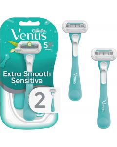 Gillette Venus Extra Smooth Sensitive Disposable Razors for Women with 2 Count, Bundle of 4