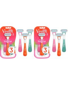 Gillette Venus Tropical Women&#039;s Disposable Razor Pack of 2, 3 Count, Bundle of 2