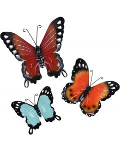 EASICUTI Metal Butterfly Wall Decor Butterfly Wall Art Hanging Sculpture for Indoor Outdoor Home Bathroom, Bundle of 2