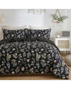 KAKIJUMN Botanical Floral Comforter Set King 3 Piece