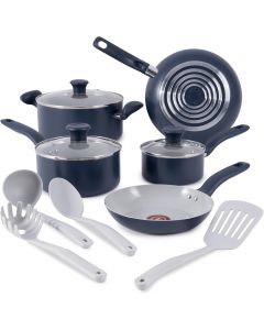 T-Fal Ceramic Nonstick Cookware Set Nonstick Ceramic Oven Safe 12-Piece