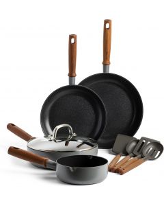 GreenPan Mayflower Pro Hard Anodized Healthy Ceramic Nonstick Nonstick Ceramic Wood 9 Piece