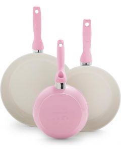 GreenPan Rio Hard Anodized Healthy Ceramic Nonstick Nonstick Ceramic Dishwasher Safe 3 Piece