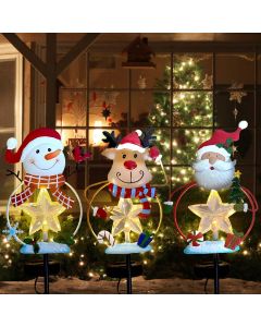 ILOVERD 3 Pack Christmas Metal Waterproof 3 Pack