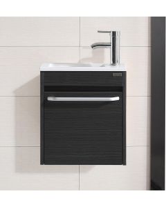 walnest 16 Inch Floating Vanity Bathroom Wall Mounted Vanity with Sink Basin &amp; Chrome Faucet Set for 16 Inch