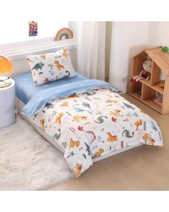 WaBaHa Dinosaur Printed Crib Bedding 3-Piece Set Cotton 3-Piece, Bundle of 2