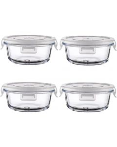 R.repad yay 12oz Round Glass Food Containers With Glass 12oz, Bundle of 2