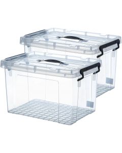 bebikim 2 Quart 2-Pack Stackable Clear Storage Bins with 2-Pack, Bundle of 2