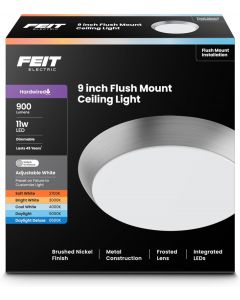 Feit Electric 9&quot; Adjustable White LED Ceiling Light Electric, Bundle of 2