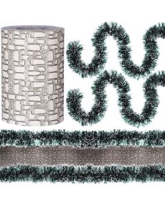 Blulu Christmas Village Street Mat Hedge, Bundle of 3