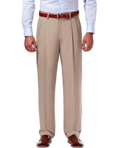 [Delivered by May 4, 2026] Haggar Men’s Hidden Expandable Waistband Classic Fit Pleated Front