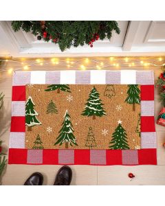 Moucuny 2 Pcs Christmas Coir Doormat Outdoor