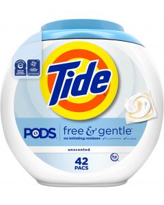 Tide Pods Free &amp; Gentle Laundry Detergent Soap 42 Count, Bundle of 2